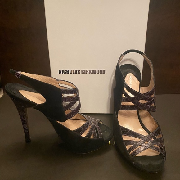 Nicholas Kirkwood Strappy stiletto Black Suede - 7 - Picture 1 of 16